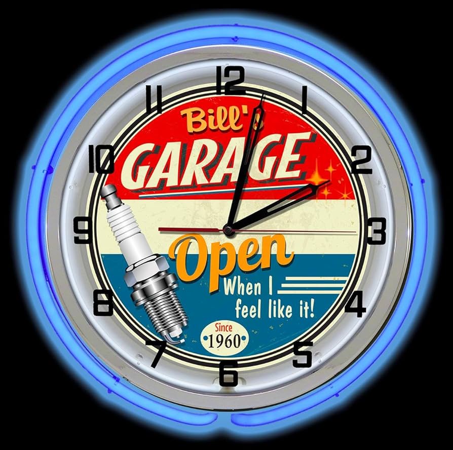 時計 GARAGE B MOONEYES@ NEON WALL CLOCK Moon Eyes Large Neon Clock 17